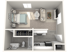 One Bedroom Junior W136 floor plan